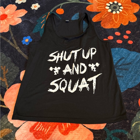 Tops - Black Graphic Tank Top